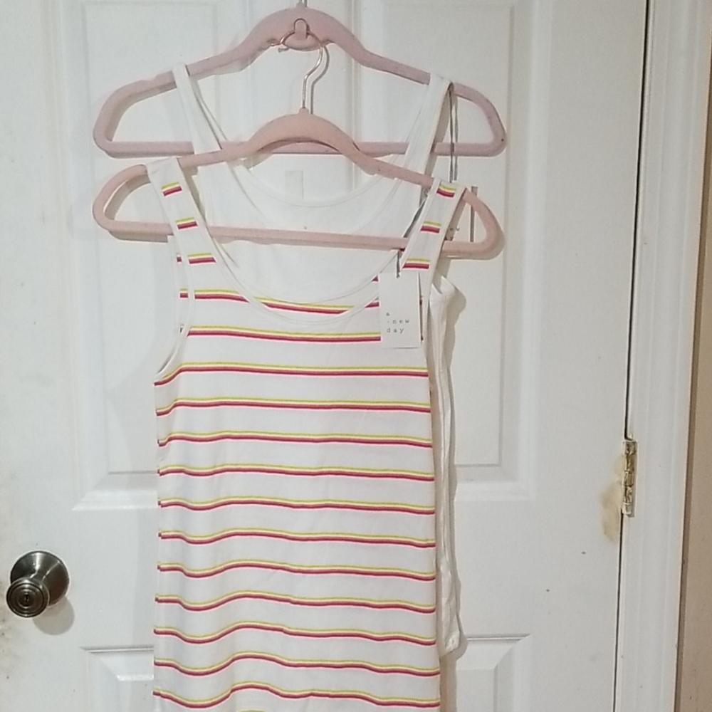 TWO-PACK a new day Tank Top/Camisole White Stripe